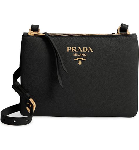 prada vitello daino double compartment leather crossbody bag|Prada vitello daino shopper tote.